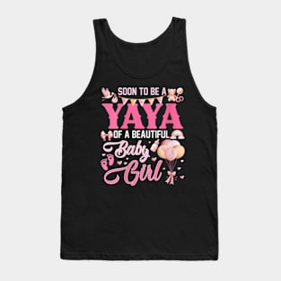 Womens Soon To Be A Yaya Of A Beautiful Baby Girl Gender Reveal V-Neck T-Shirt Tank Top